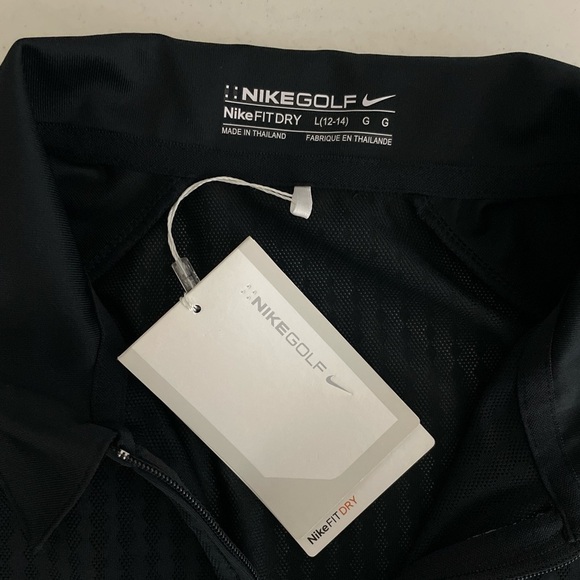 Nike Golf Women’s FITDRY Short Sleeve Shirt Quarter Zip Size L Black Mesh NWT - Picture 4 of 8